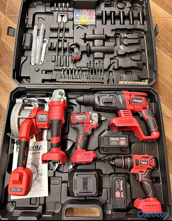herramientas, jardines y exterior - kit o combo de Taladros, pulidora y sierra de mano de 98v con sus herramientas.  2