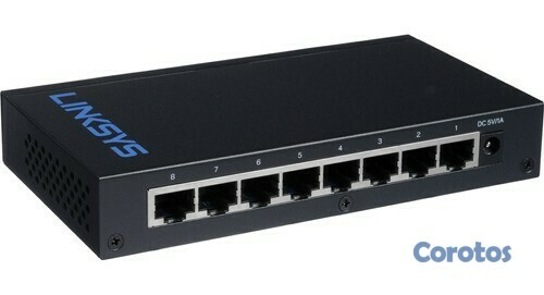 computadoras y laptops - SWITCH 8 PUERTOS LINKSYS SE3008, 8 PUERTOS GIGABIT  100/100/1000 2