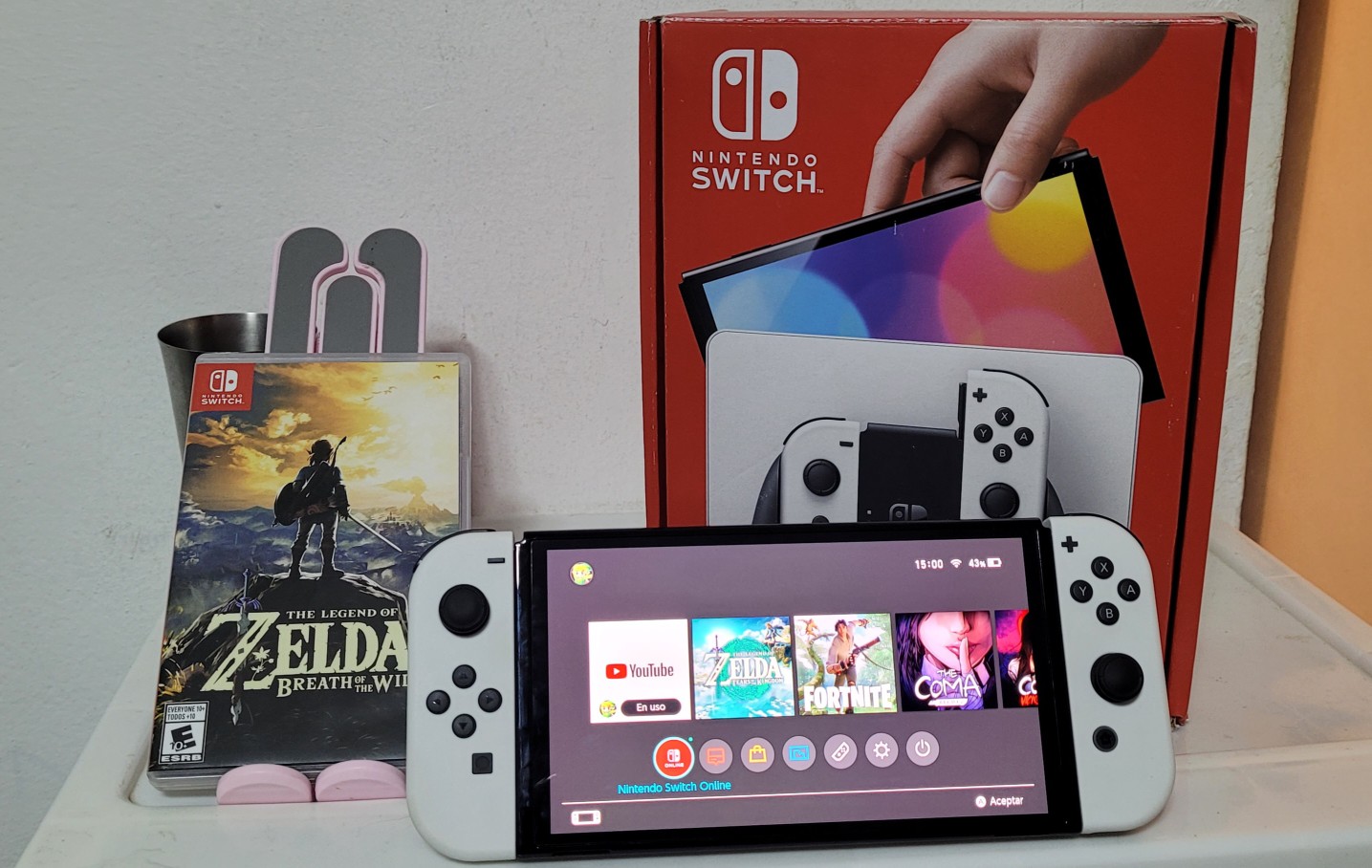consolas y videojuegos - Nintendo Switch oled Completo con un juego Zelda