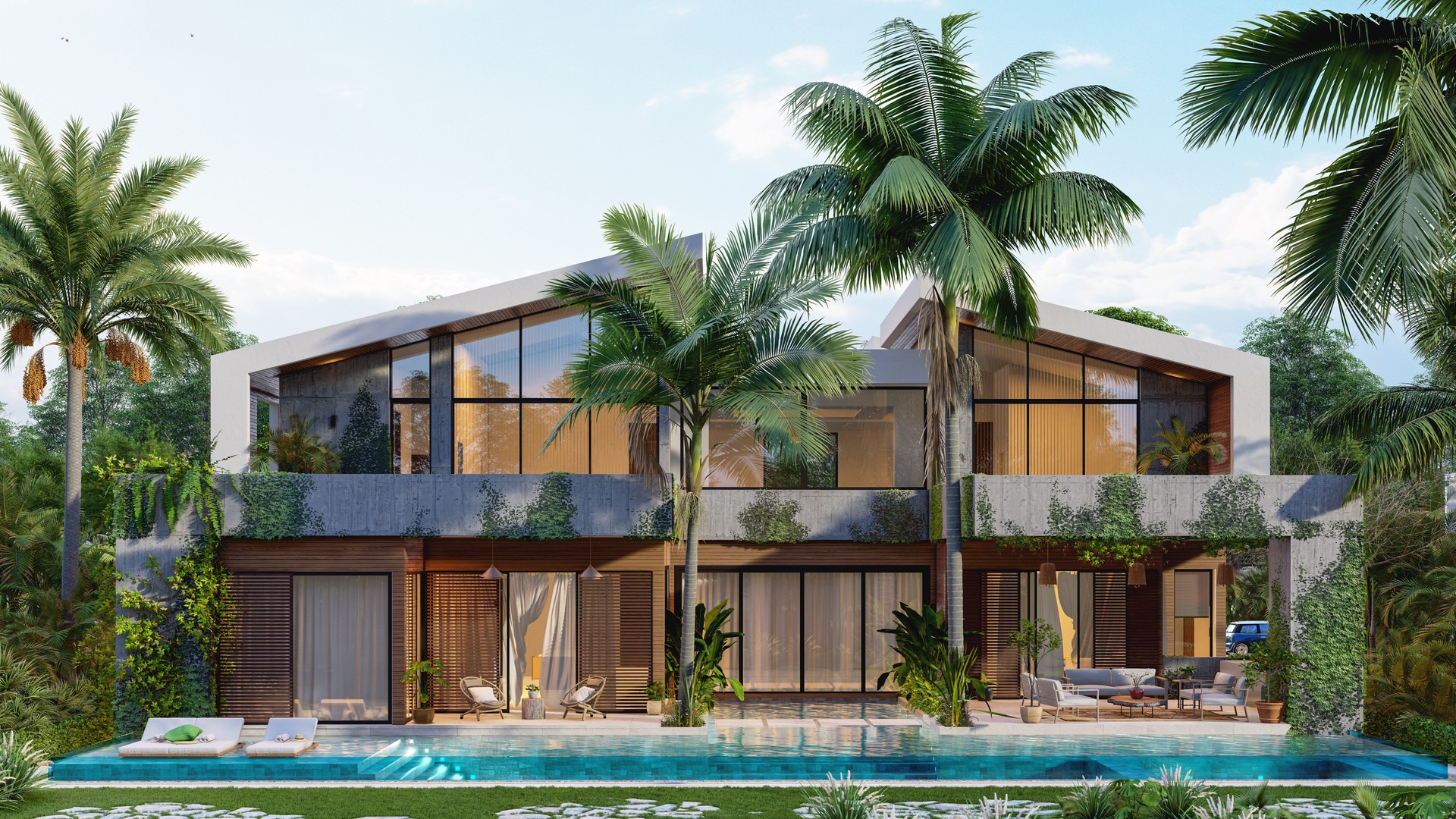 casas vacacionales y villas - Venta de villa Exclusiva en Cap Cana con 6 habitaciones, Villa en construcción. 