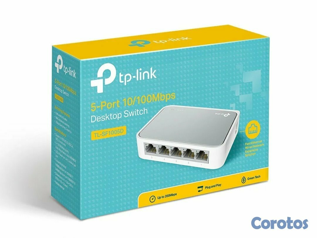 computadoras y laptops - SWITCH 5 PUERTOS TP-LINK TL-SF1005D, NO ADMINISTRABLE/DESKTOP, 5 PUERTOS 10/100M 2