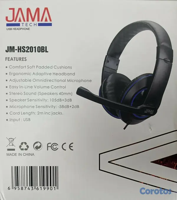 camaras y audio - AUDIFONO USB CON MICROFONO  C/CONTROL DEVOLUMEN NEGRO JAMATECH 3