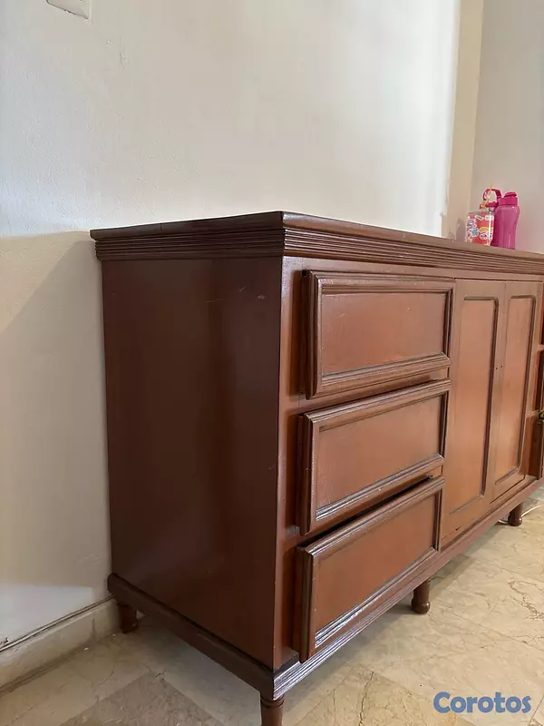 muebles y colchones - gavetero de caoba centenaria antiguo  2