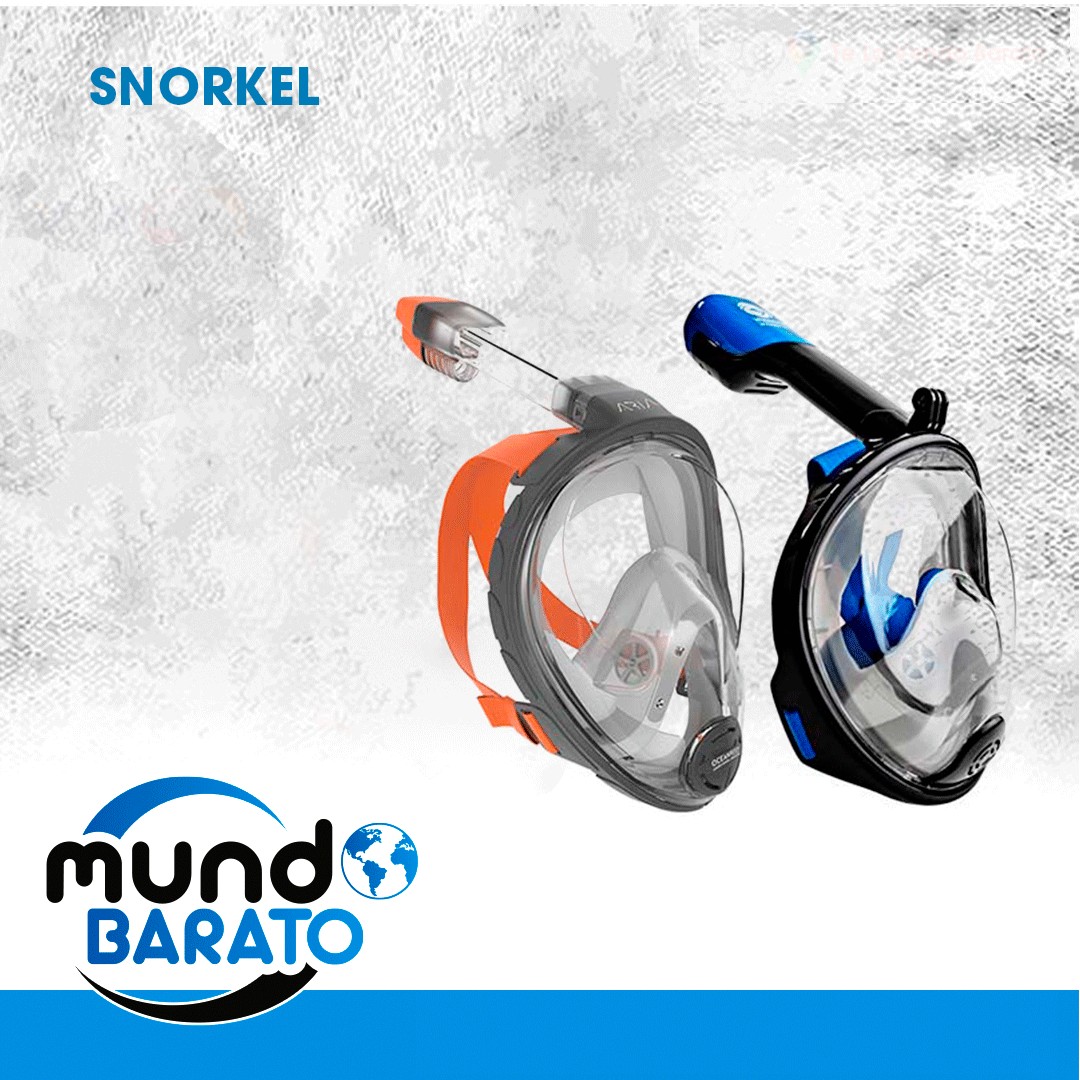 Mascara de buceo, snorkel, snorkeling, 180 grados de vision, anti empañado.