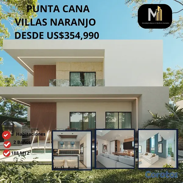 casas - Vendo Villas NARANJO/ PUNTA CANA 3