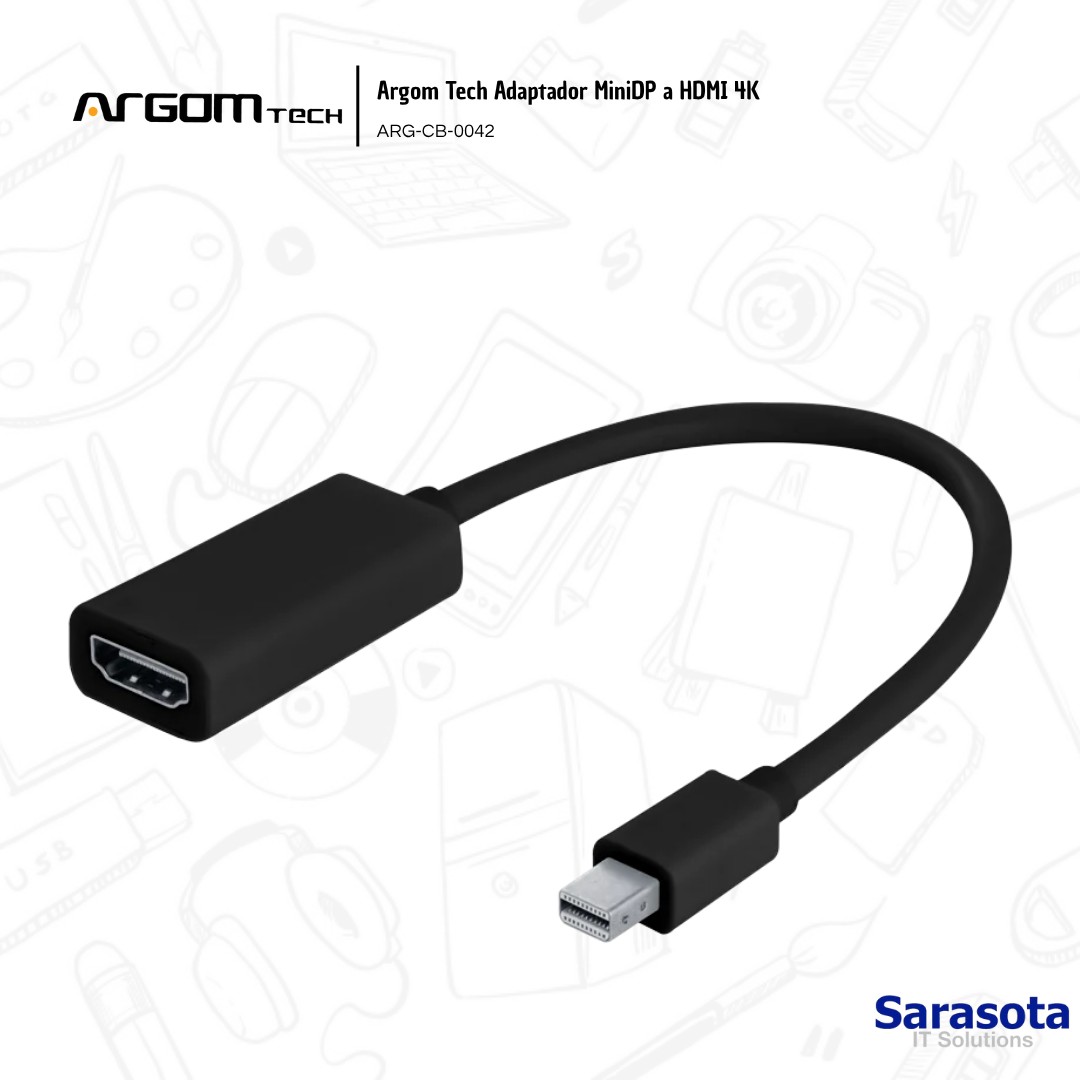 accesorios para electronica - Argom Tech MiniDP a HDMI 4K, ARG-CB-0042 2