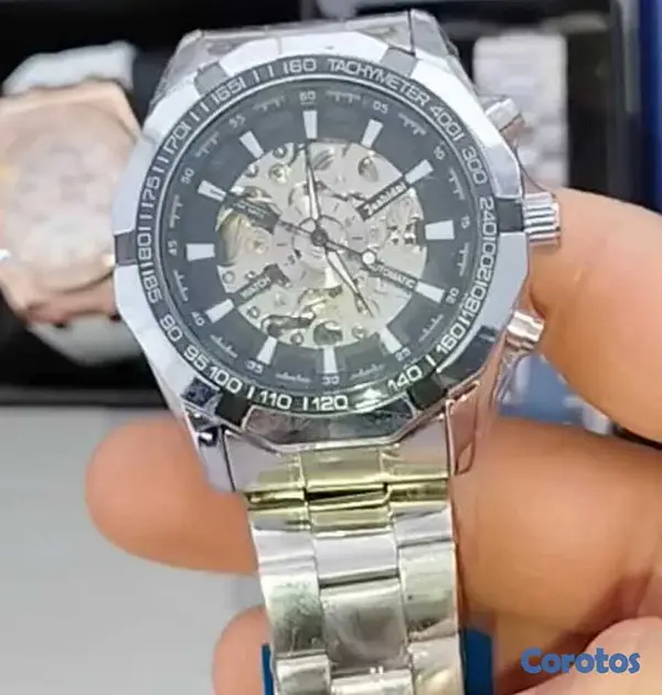 joyas, relojes y accesorios -  Reloj Winner Automático Skeleton acero inoxidable 2