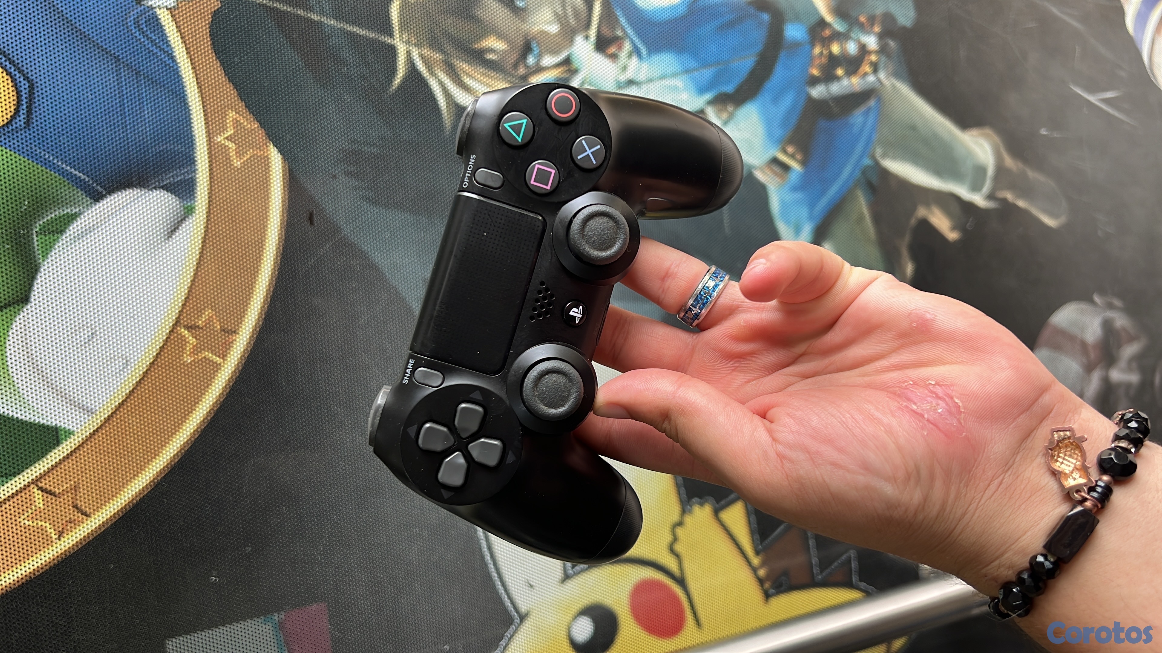 consolas y videojuegos - control ps4 original negro excelentes condiciones  1