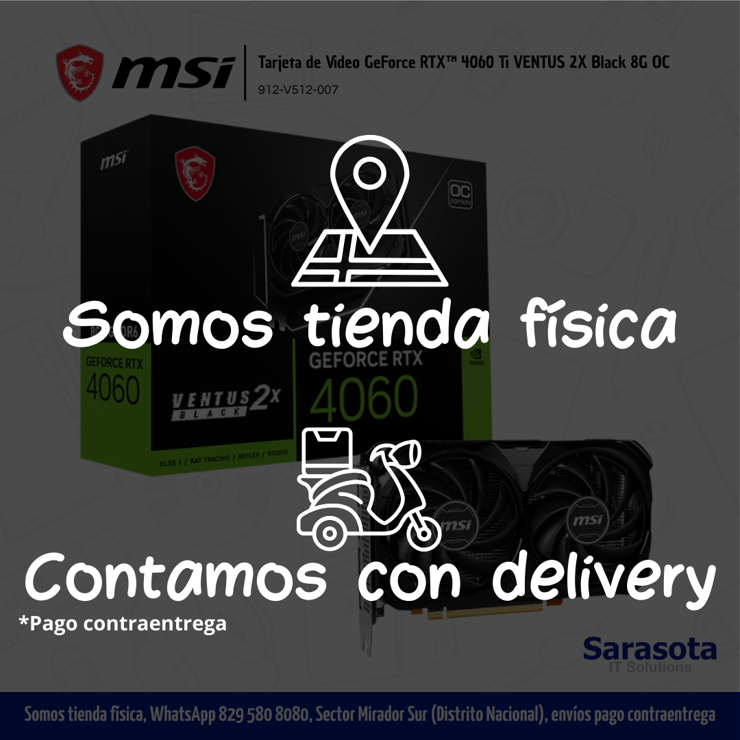 accesorios para electronica - Tarjeta GeForce RTX 4060 Ti VENTUS  2X Black 8G OC 1