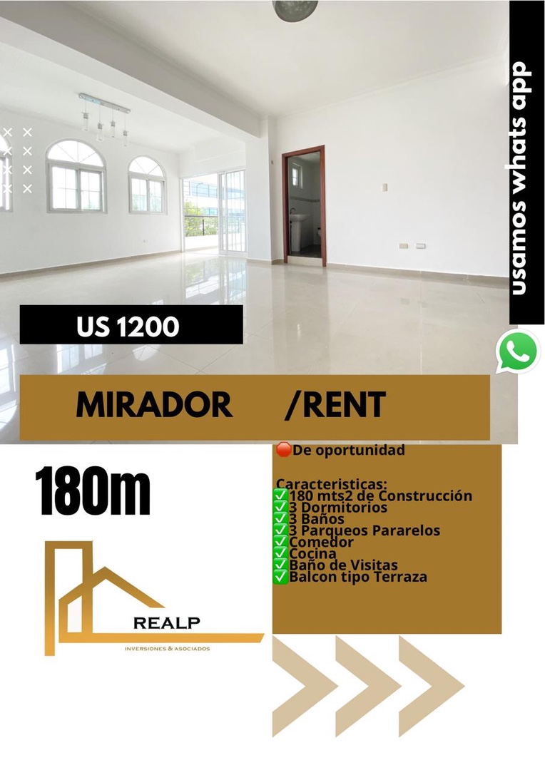 apartamentos - Apto en mirador 3 hab  0