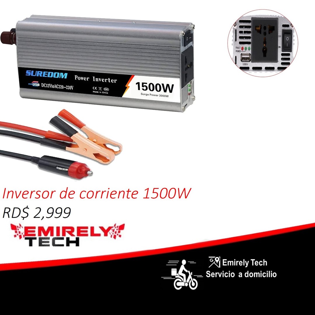 plantas e inversores - Inversor de corriente portátil 1500w cargador de carro power inverter 0