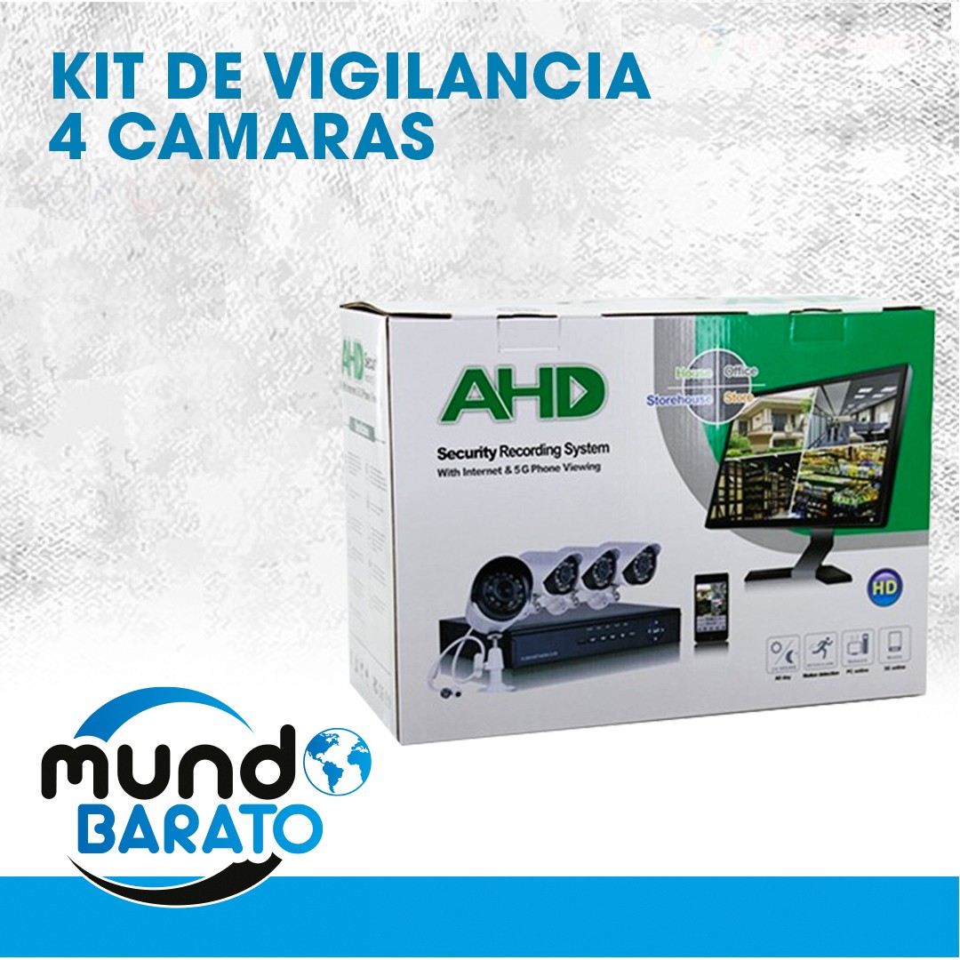 camaras y audio - kit de 4 camaras de seguridad full HD 4K DVR CCTV Vigilancia