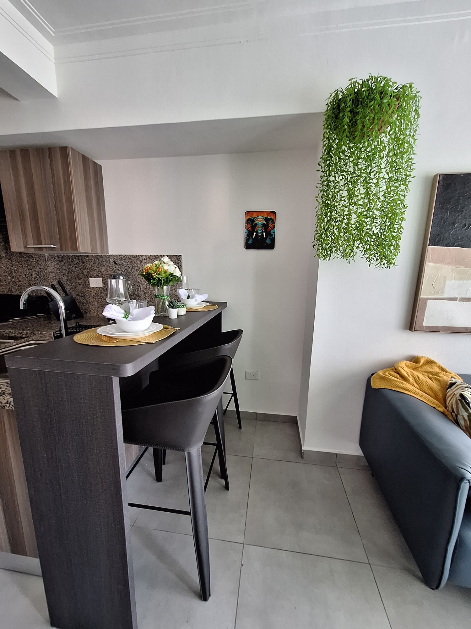 apartamentos - Rento apartamento amueblado moderno con área social  7