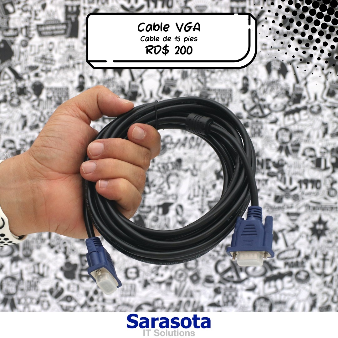 accesorios para electronica - Cable VGA de 15 pies Somos Sarasota