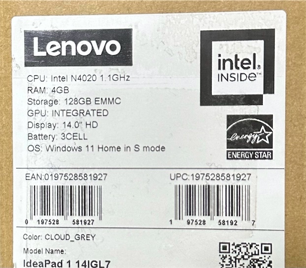 computadoras y laptops - LAPTOP LENOVO IDEAPAD 1 14IGL7 4GB RAM 128GB SSD INTEL N4020 14” FHD NUEVA 2