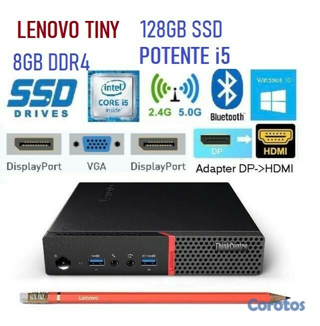 computadoras y laptops - LENOVO TINY CPU i5-6500T 3.1GHZ X 4 8GB DDR4 128GB SSD $12,500