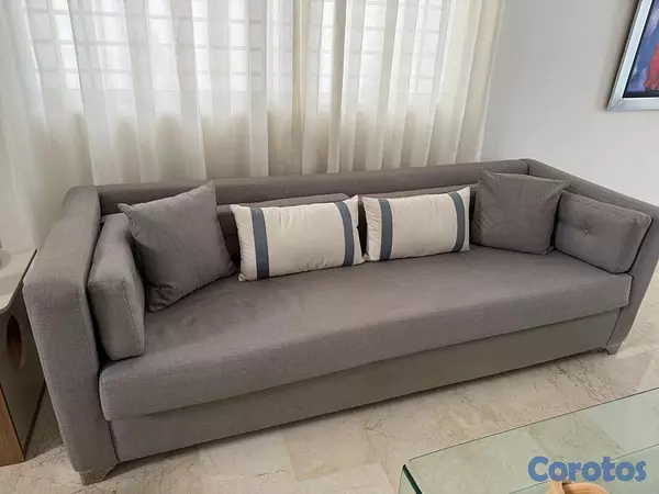 muebles y colchones - Sofá en tela gris  2