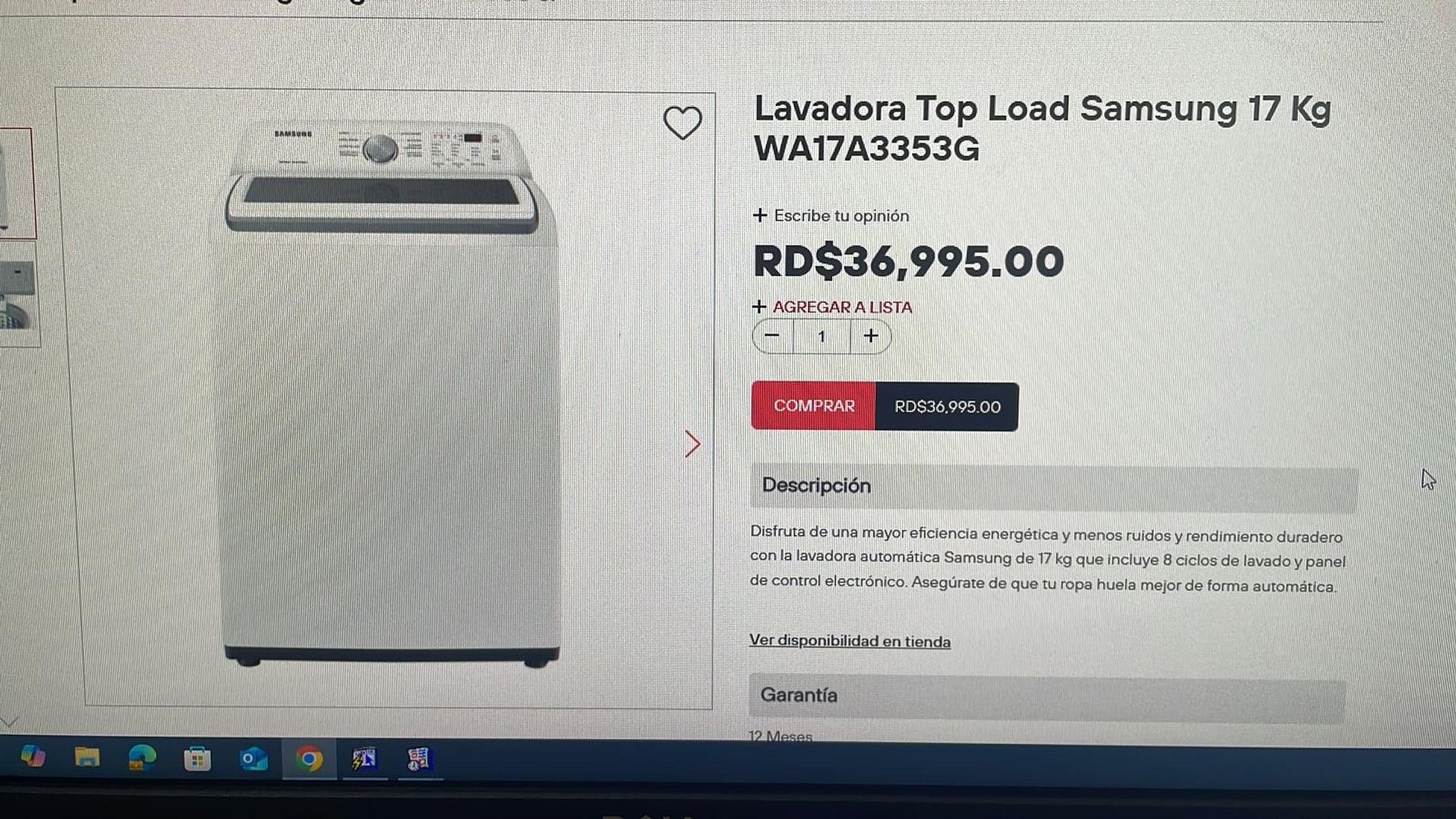 muebles y colchones - vendo la lavadora Samsung