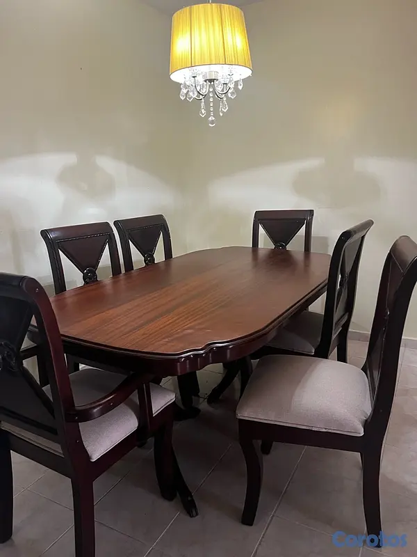 muebles y colchones - comedor caoba 6 sillas 4