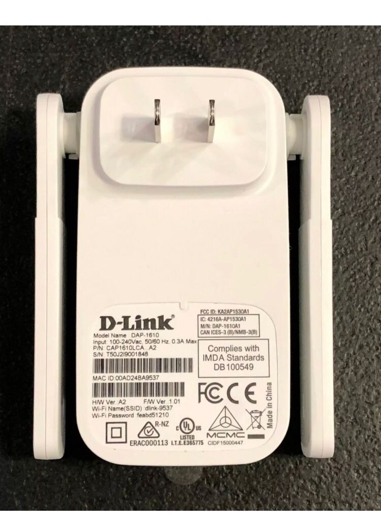 accesorios para electronica - Extensor Repetidor de Wifi D-Link DAP-1610 AC1200 Dual Band 3