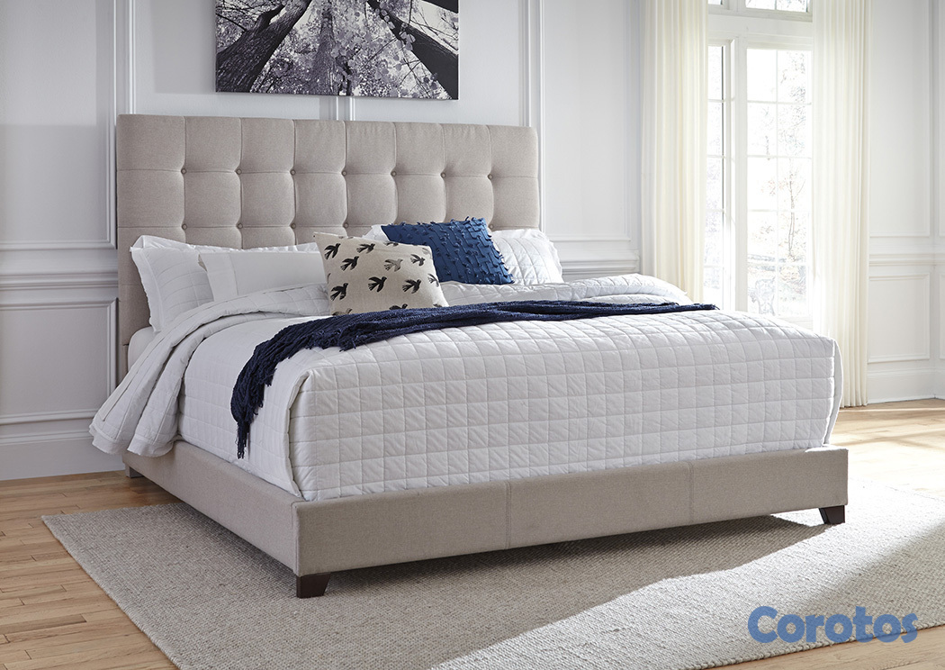 muebles y colchones - Cama tapizada color Beige+ colchon. Nueva 3