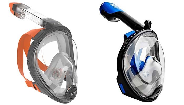 Mascara de buceo, snorkel, snorkeling, 180 grados de vision, anti empañado. 3