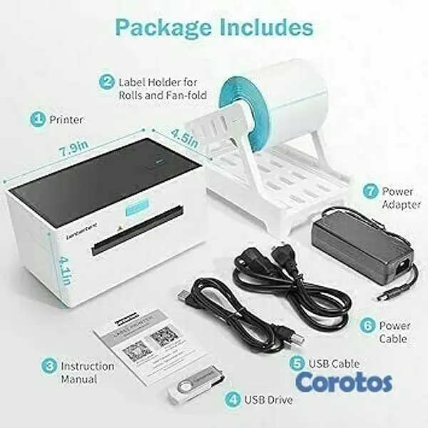 impresoras y scanners - IMPRESORA TERMICA DE ETIQUETA LABEL POS-9220L 4