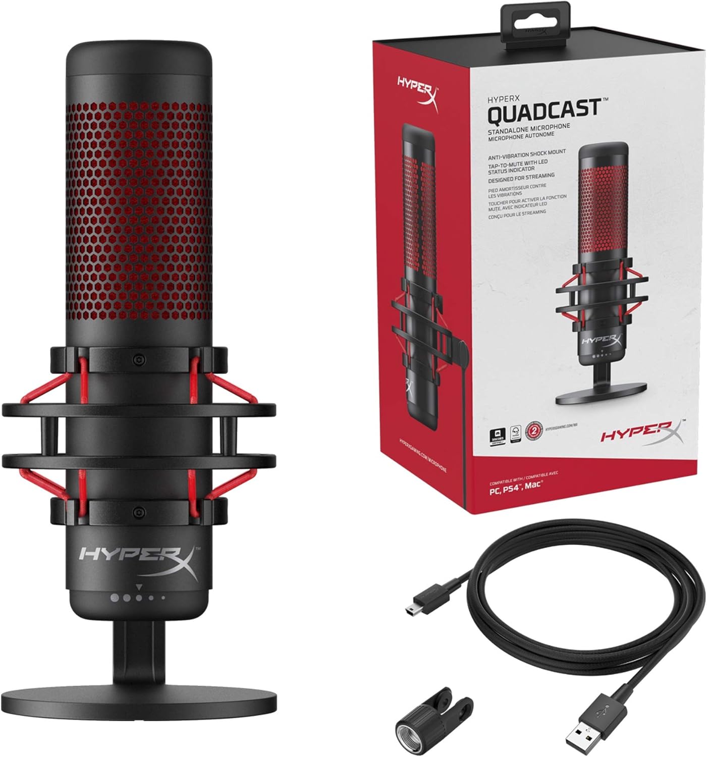 consolas y videojuegos - HyperX QuadCast - Micrófono de condensador USB  2
