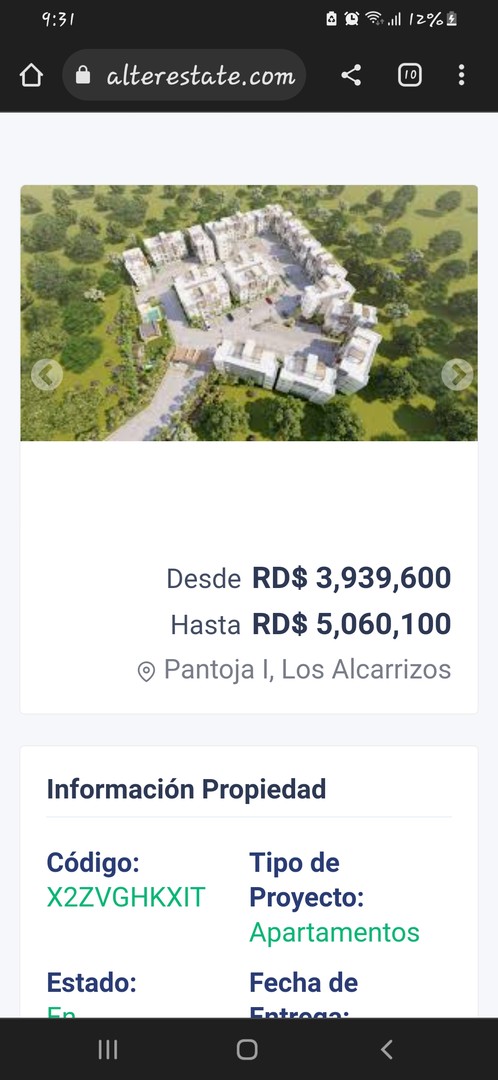apartamentos - PROYECTO DE APARTAMENTOS PANTOJA I, LOS ALCARRIZOS 
SEPARE CON RD$25 000