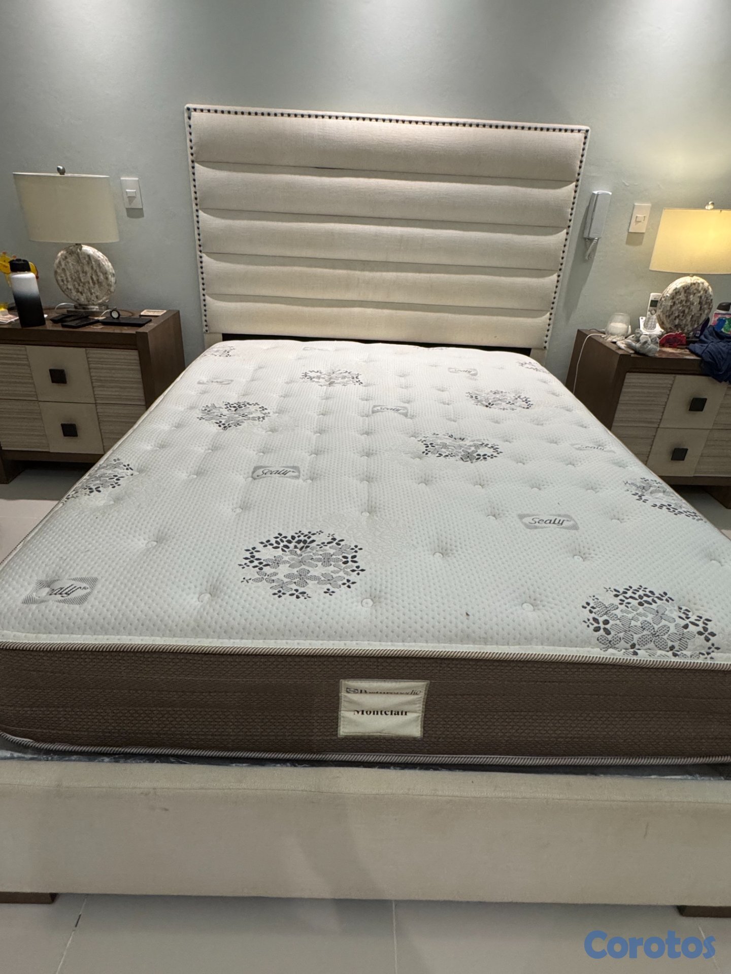 muebles y colchones - Set de Cama + Colchon + Base Queen 2