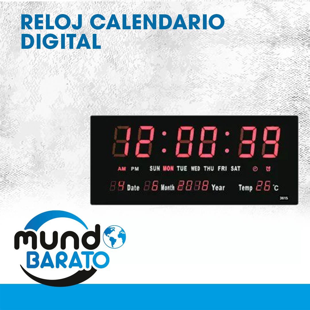 accesorios para electronica - RELOJ CALENDARIO DIGITAL LED DE PARED IDEAL EMPRESAS INDUSTRIAS  0