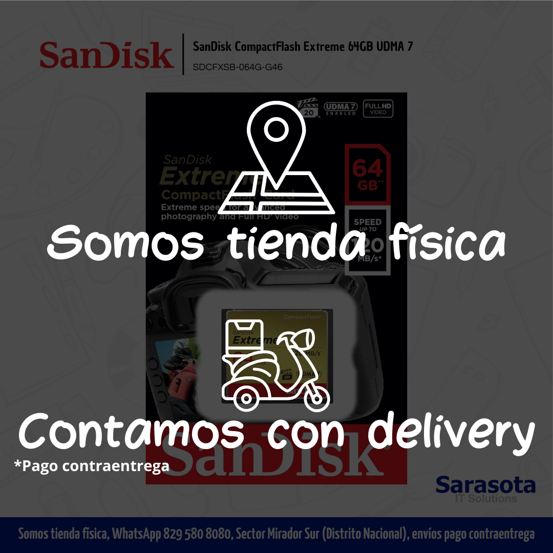 accesorios para electronica - SanDisk CompactFlash Extreme 64GB UDMA 7 2
