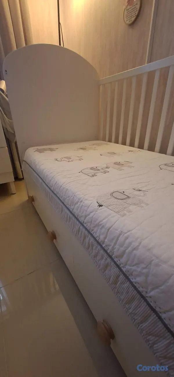muebles - CUNA MODERNA IKEA CON COLCHON DE CALIDAD 2