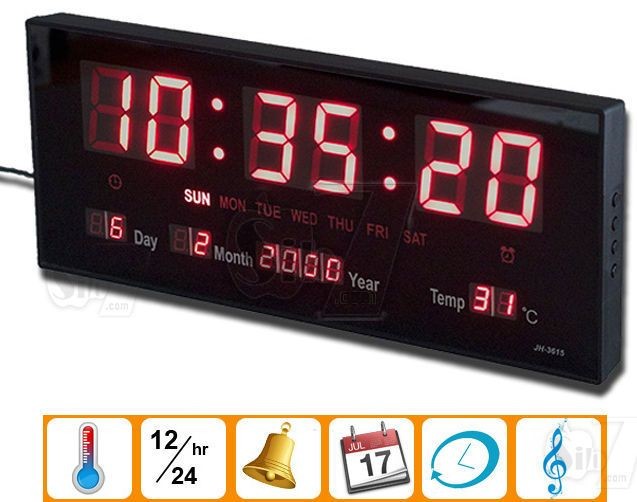 accesorios para electronica - RELOJ CALENDARIO DIGITAL LED DE PARED IDEAL EMPRESAS INDUSTRIAS  2