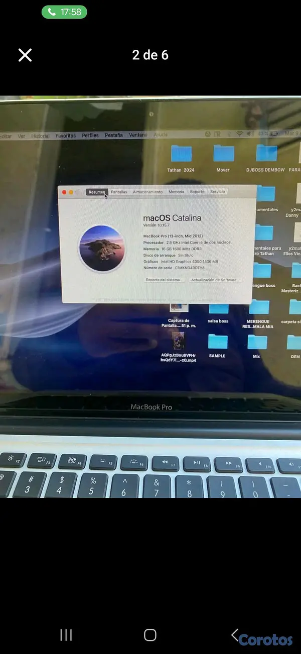 computadoras y laptops - macbook pro 2012 I5 16 Ram 1 Tera Mecánico  3