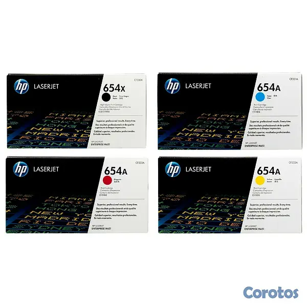 impresoras y scanners - TONER ORIGINALES HP 654  CF330X  CF331A  CF332A  CF333A PARA IMPRESORA LASERJET 