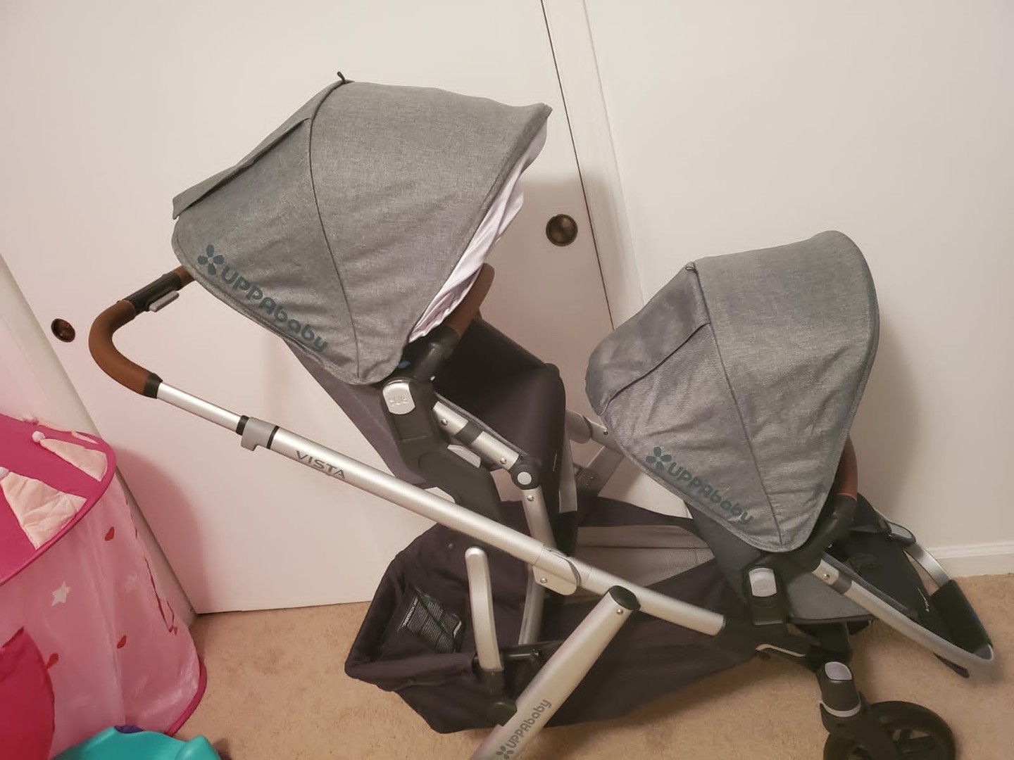 coches y sillas - Coche doble uppa baby,1 bassinet y adaptadores de silla incluidos.