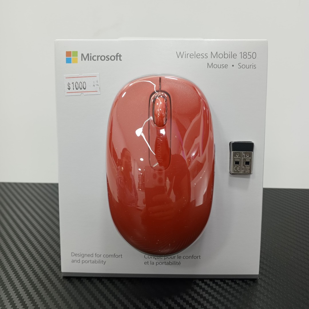 computadoras y laptops - Mouse Microsoft Wireless Mobile Mouse 1850 Flame Red

