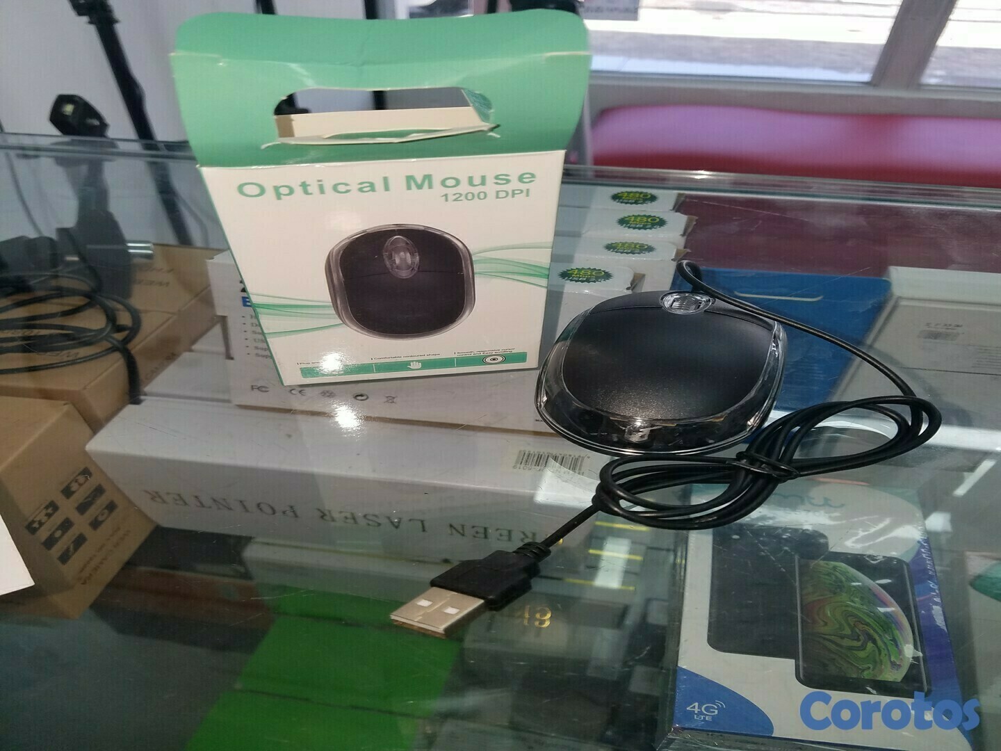 accesorios para electronica - Mouse USB óptico de 1200 DPI.
 3