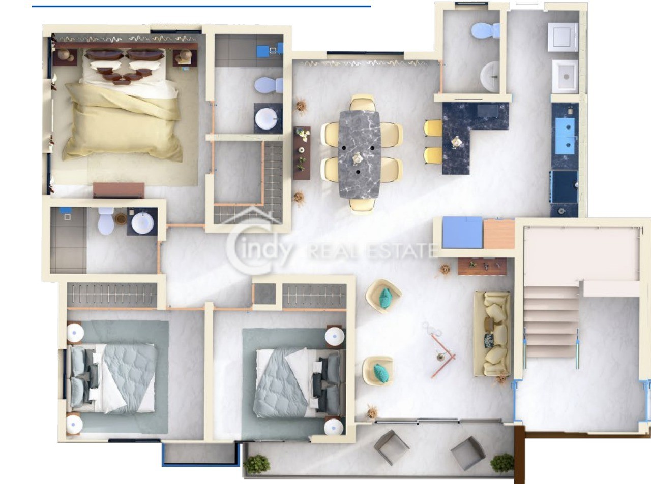 penthouses - Penthouse 184 M2, 3 Habitaciones, Estar Familiar, Terraza, 2 Parqueos. 6