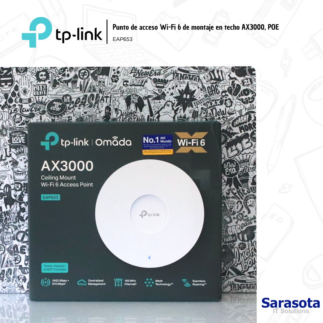 accesorios para electronica - TP-Link Access Point EAP653 Omada WIFI 6 Mesh AX30 1
