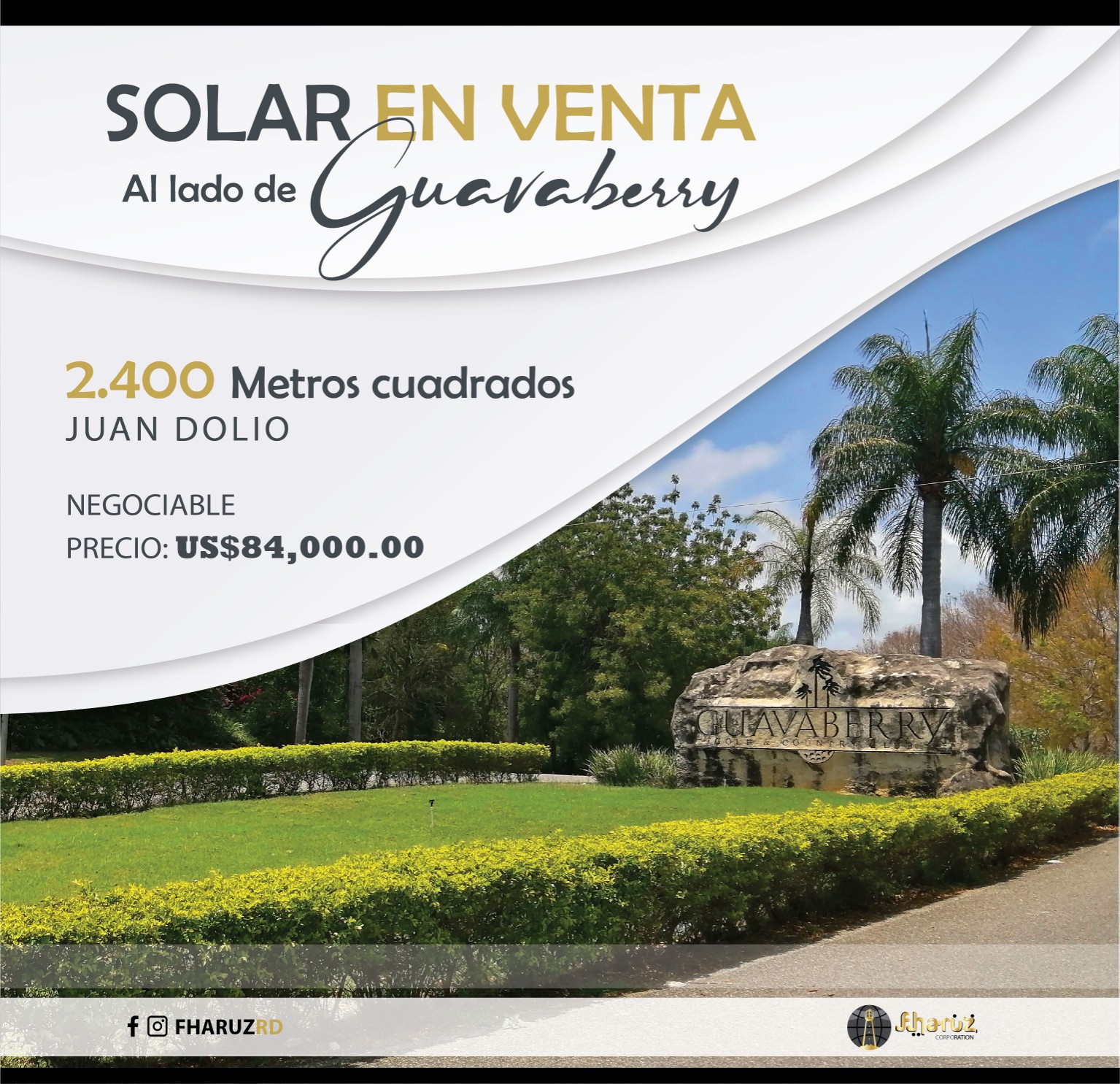 solares y terrenos - SOLAR DE OPORTUNIDAD justo al lado de GUAVABERRY COUNTRY CLUB.