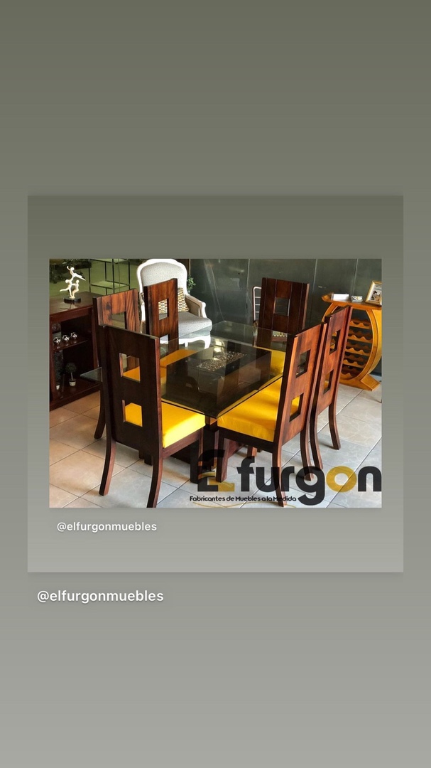 muebles y colchones - Comedor de 6 sillas caoba 