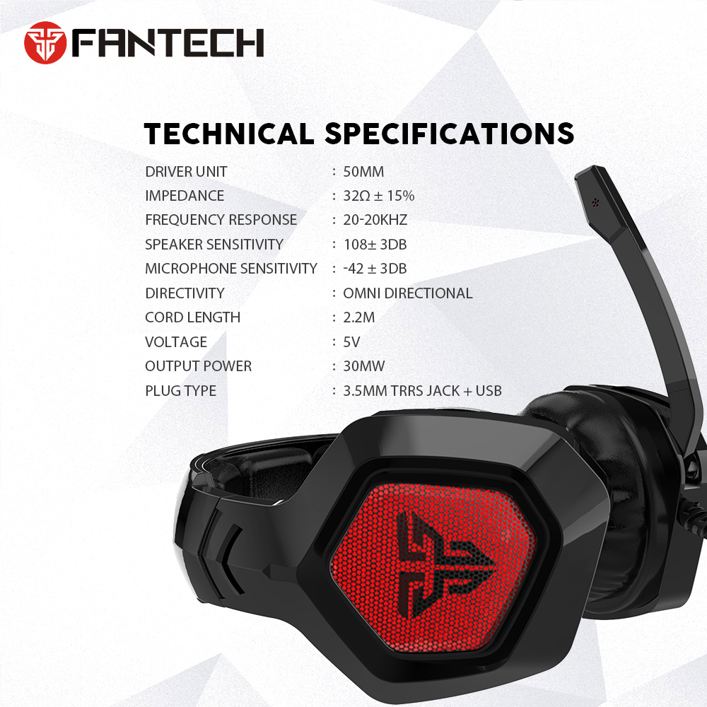 computadoras y laptops - Audifono con microfono FANTECH MH83 ,Auriculares para Juegos Ajustables  1