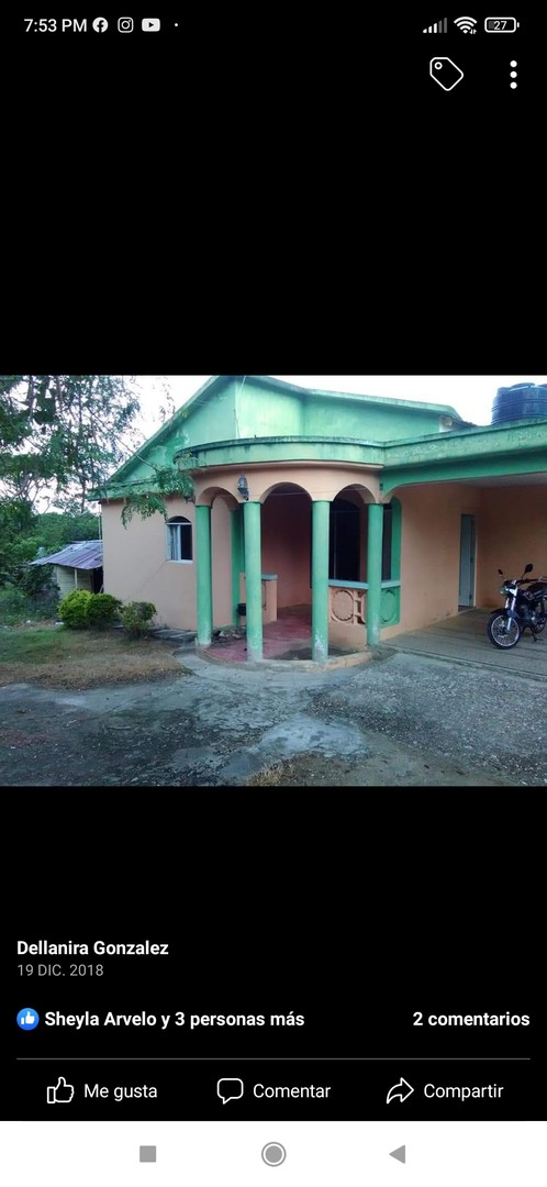 Vendo casa en Sabaneta de yasica  1500 maestro con su deslinde