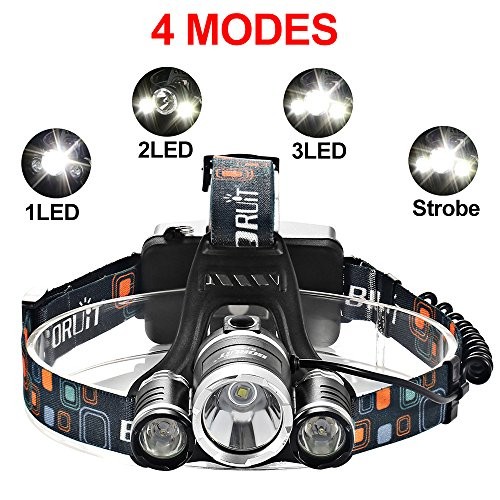bicicletas y accesorios - Lampara Linterna De Cabeza Luz Led Recargable. Pesca. Bicicleta Camping foco 5