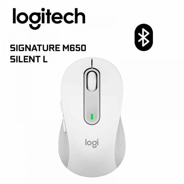 computadoras y laptops - MOUSE LOGITECH M650 LARGE BLUETOOTH BLANCO, PARA DERECHOS 