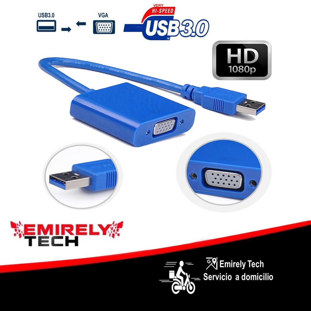 accesorios para electronica - Cable Adaptador USB a VGA 3.0  0