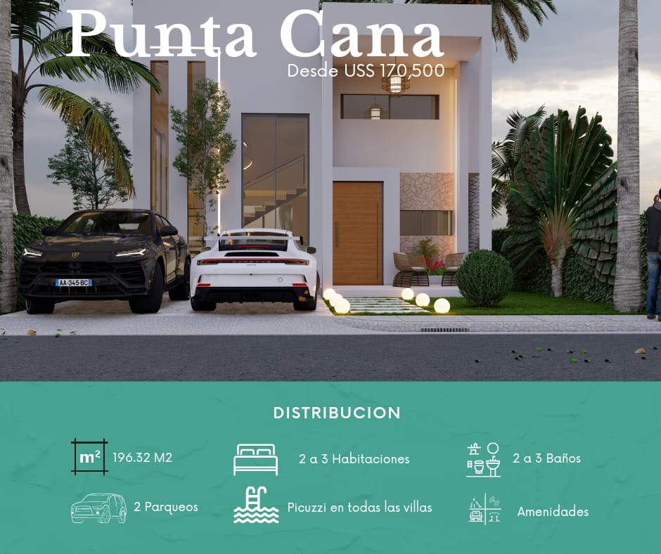 casas - Venta de villas de 3 hab con picuzzi en bávaro Punta cana  1