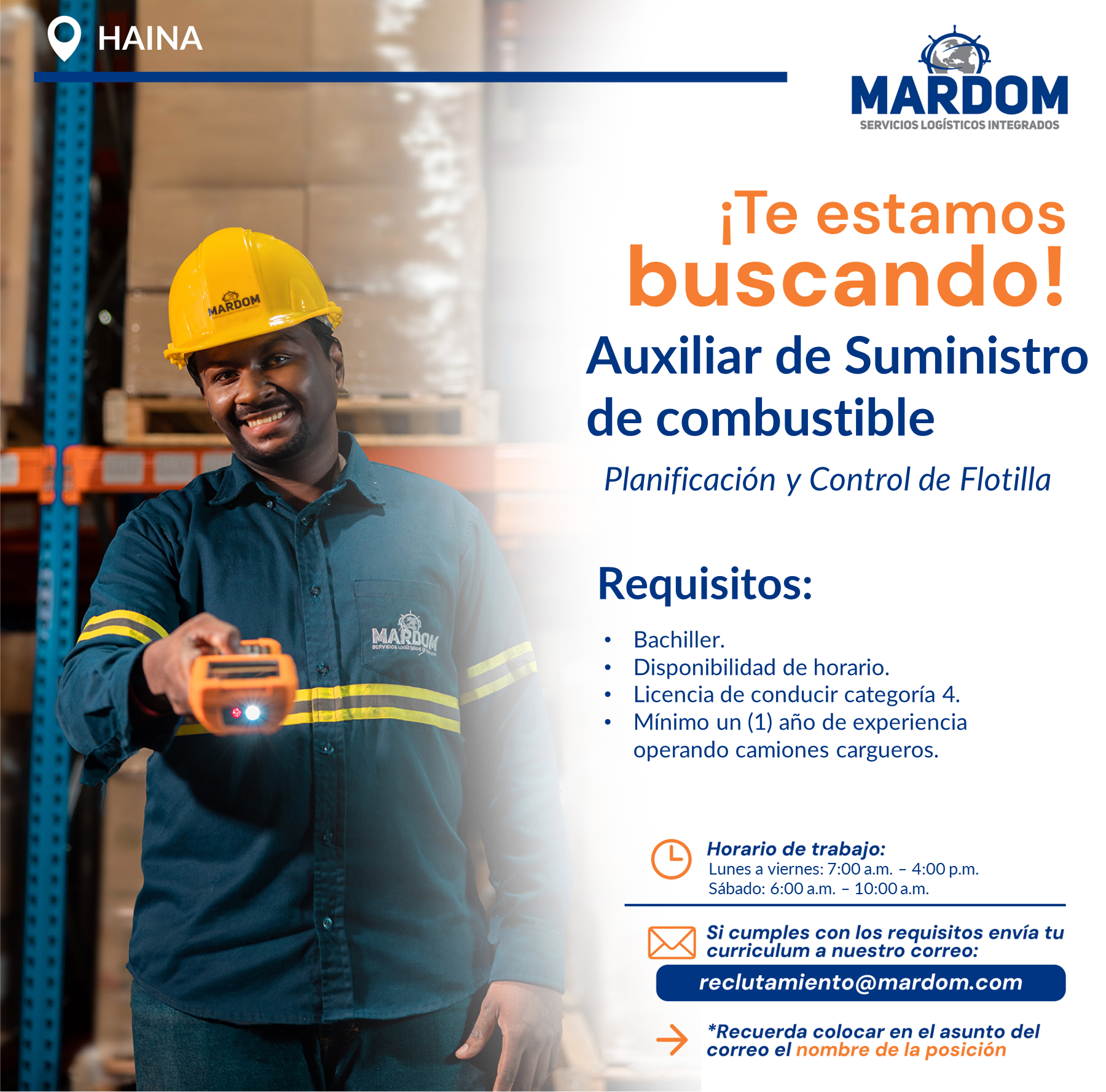 empleos disponibles - Auxiliar suministro de combustible